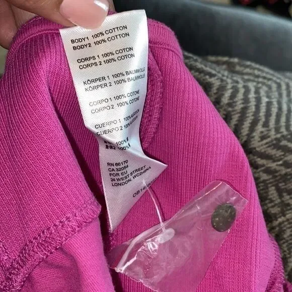 Free People Have My Heart Raspberry Sherbert Stretch Crop Tank Top Bralette M﻿﻿﻿ - Picture 8 of 10